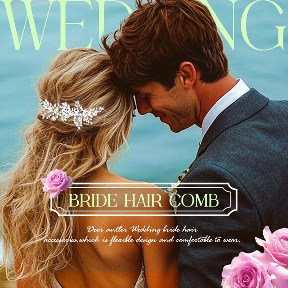 ?Women Silver Wedding Hair Clips Bridal Headpiece Prom Hair Accessories main image 5